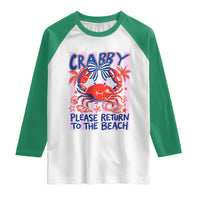 Summer Vacation Raglan Shirt If Crabby Return To Beach Retro Graphic