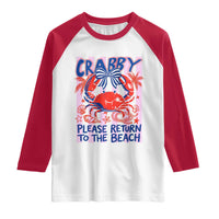 Summer Vacation Raglan Shirt If Crabby Return To Beach Retro Graphic