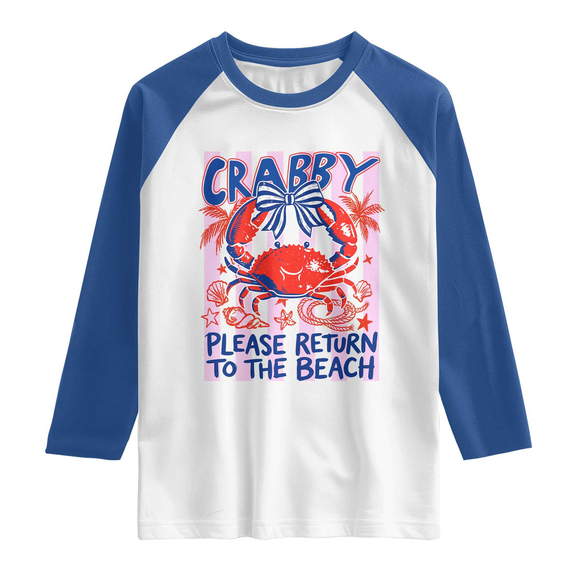 Summer Vacation Raglan Shirt If Crabby Return To Beach Retro Graphic