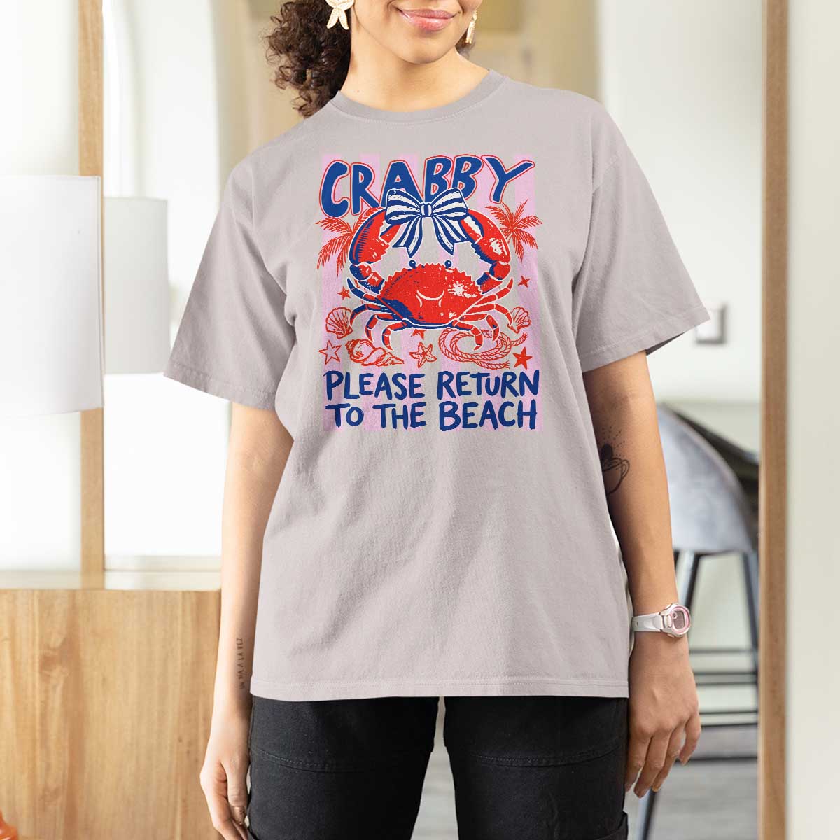 Summer Vacation T Shirt For Women If Crabby Return To Beach Retro Graphic