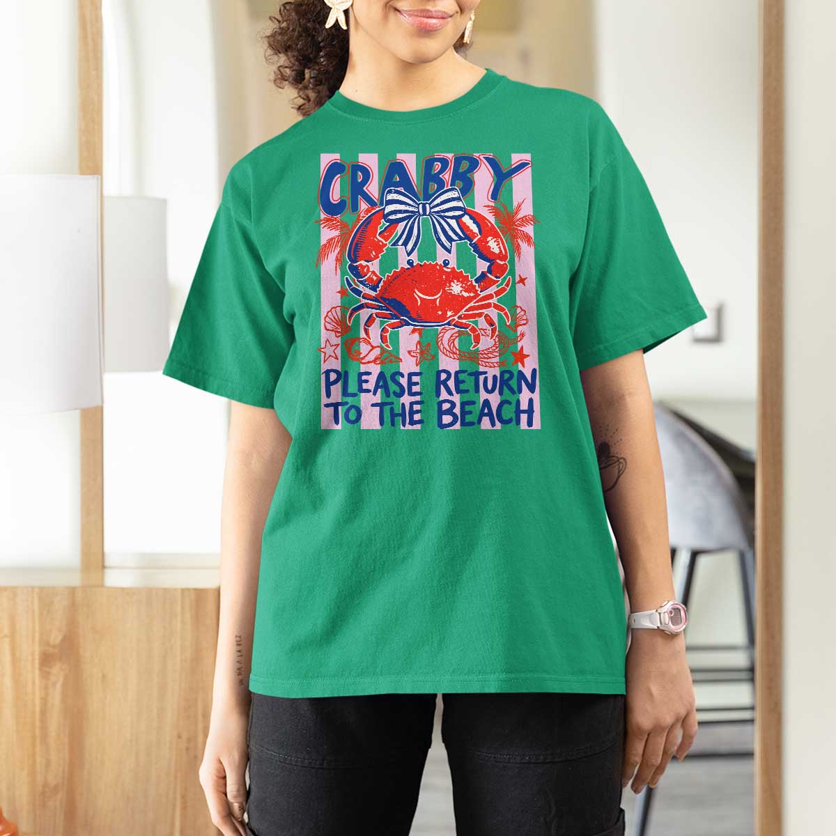 Summer Vacation T Shirt For Women If Crabby Return To Beach Retro Graphic