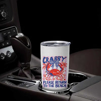 Summer Vacation Tumbler Cup If Crabby Return To Beach Retro Graphic