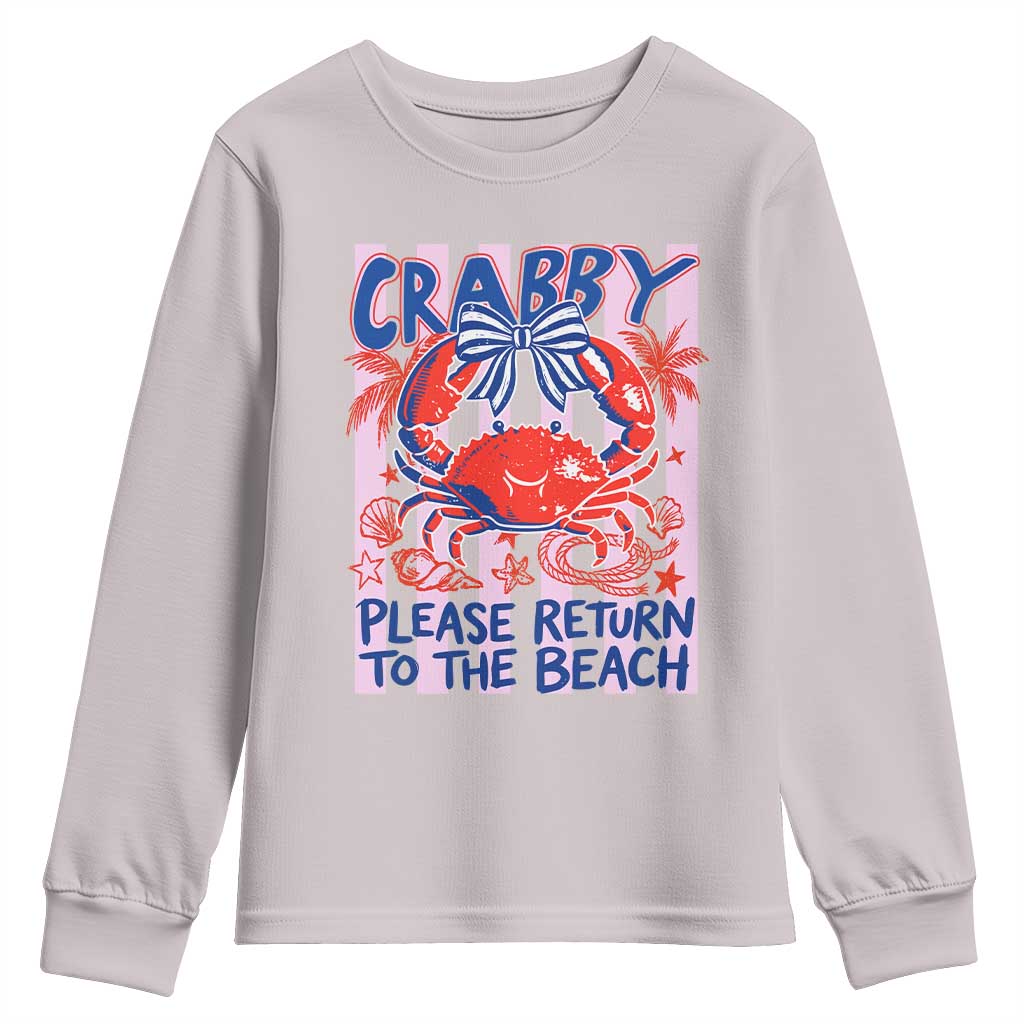 Summer Vacation Youth Sweatshirt If Crabby Return To Beach Retro Graphic