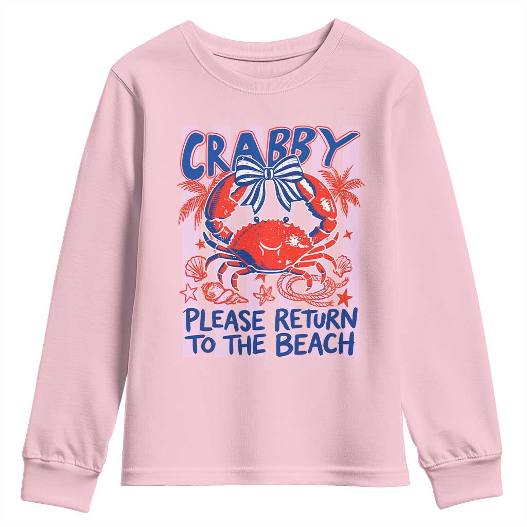 Summer Vacation Youth Sweatshirt If Crabby Return To Beach Retro Graphic