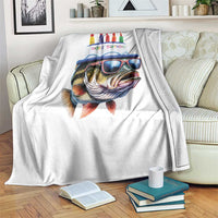 Bass Fishing Birthday Throw Blanket Fish Party Theme