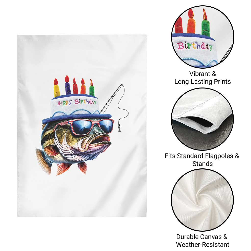 Bass Fishing Birthday Garden Flag Fish Party Theme