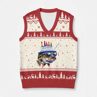 Bass Fishing Birthday V-Neck Knit Sweater Vest Fish Party Theme