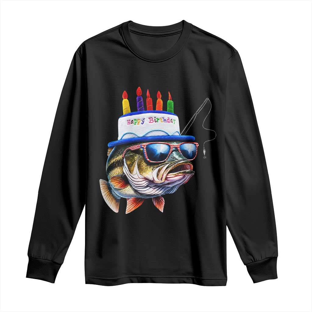 Bass Fishing Birthday Long Sleeve Shirt Fish Party Theme