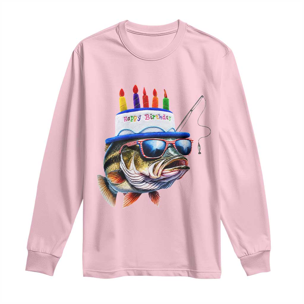 Bass Fishing Birthday Long Sleeve Shirt Fish Party Theme