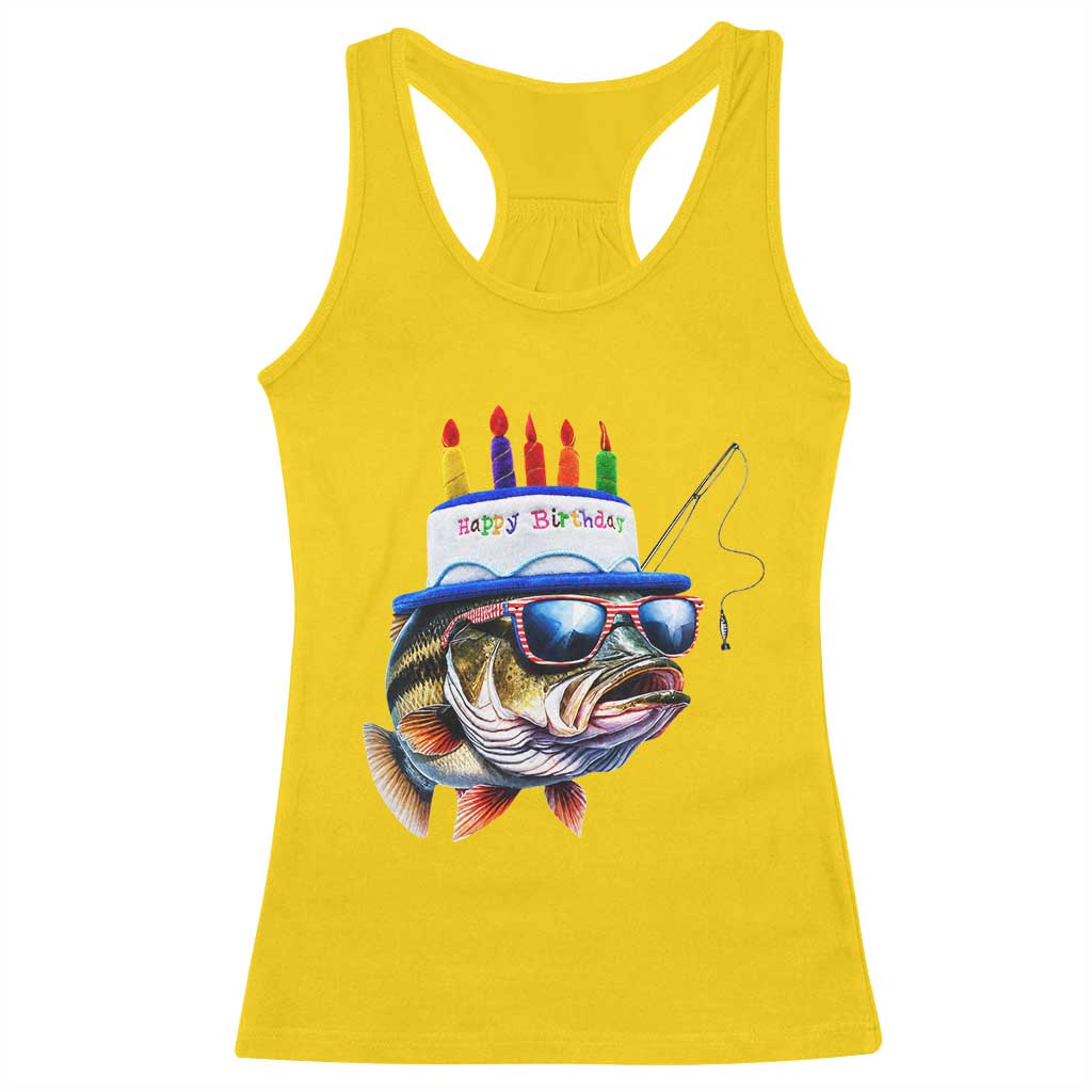 Bass Fishing Birthday Racerback Tank Top Fish Party Theme