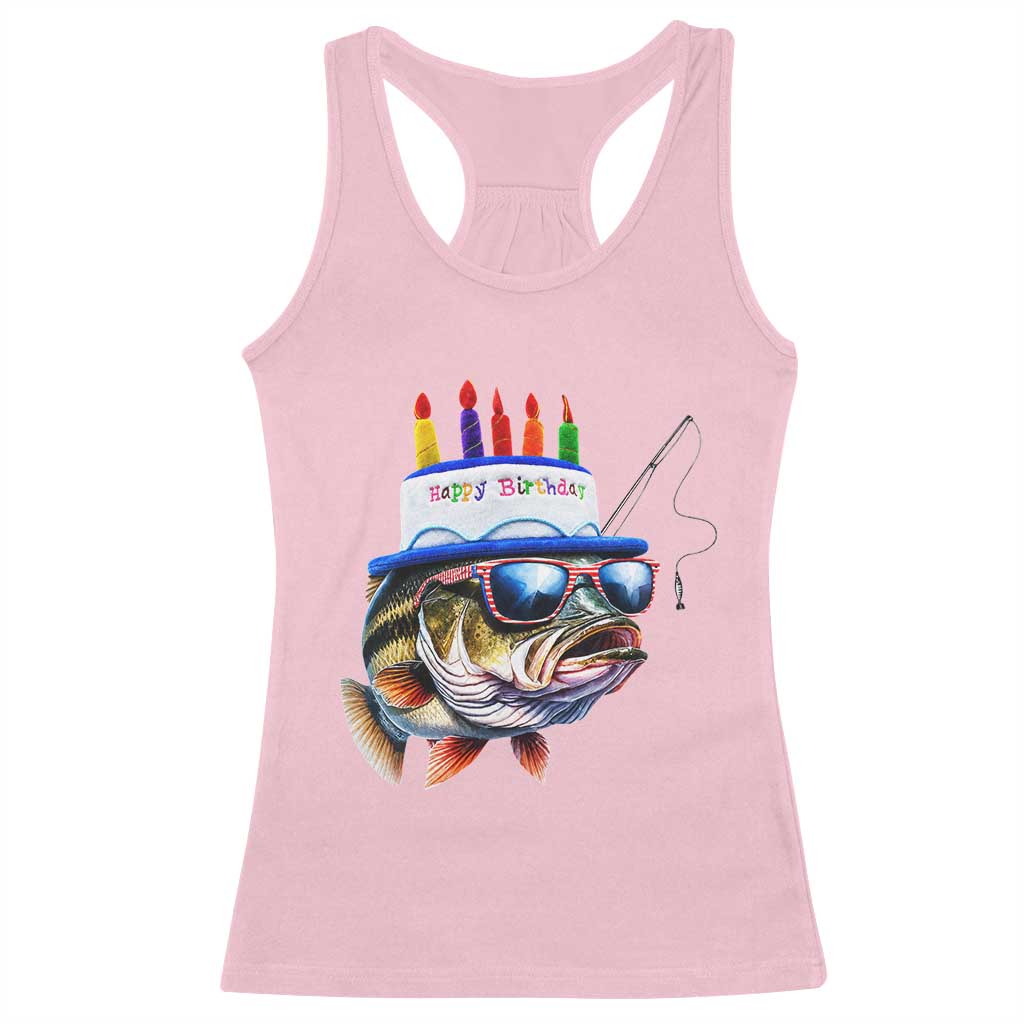 Bass Fishing Birthday Racerback Tank Top Fish Party Theme