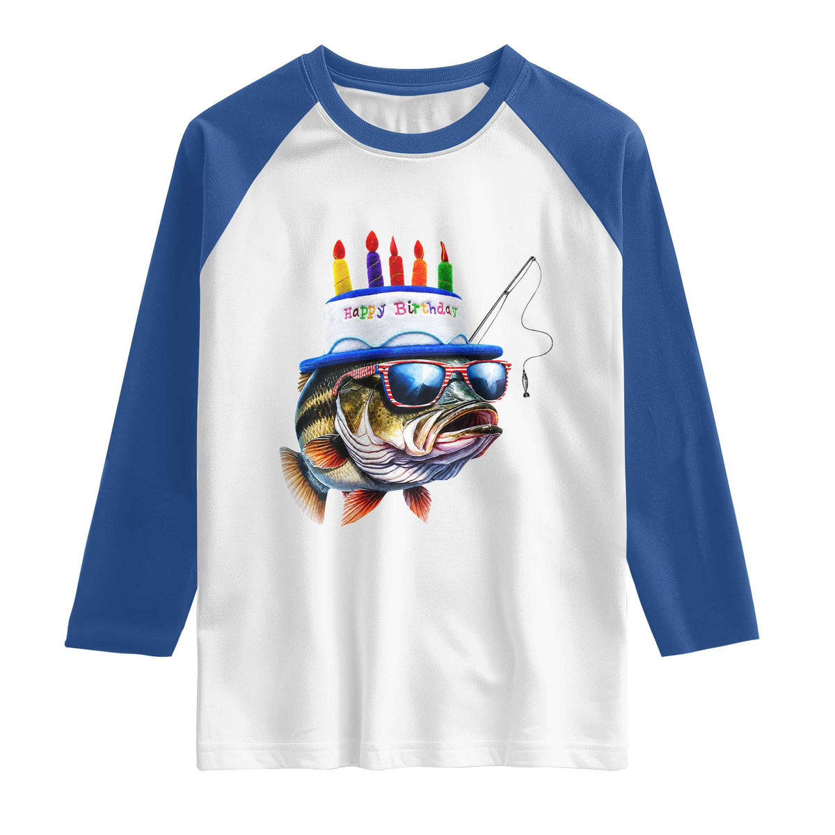 Bass Fishing Birthday Raglan Shirt Fish Party Theme