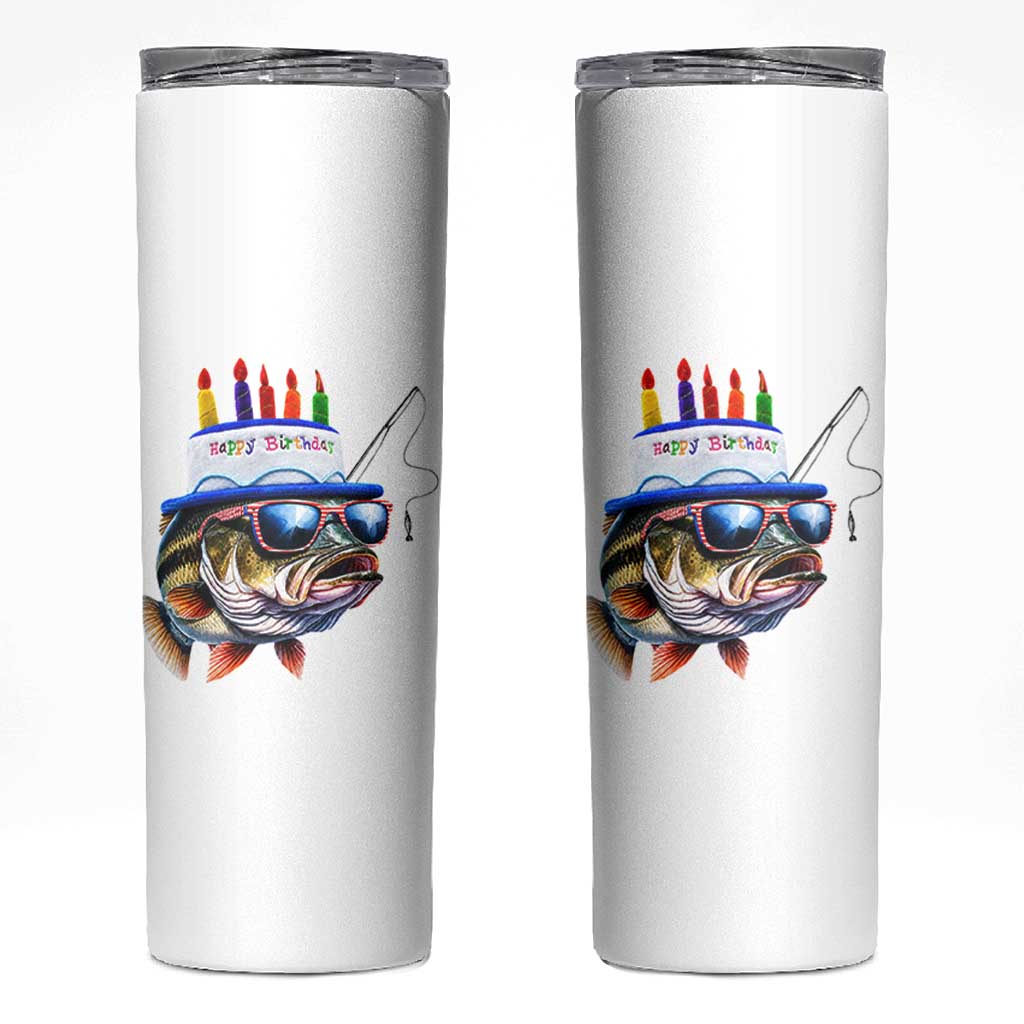 Bass Fishing Birthday Skinny Tumbler Fish Party Theme
