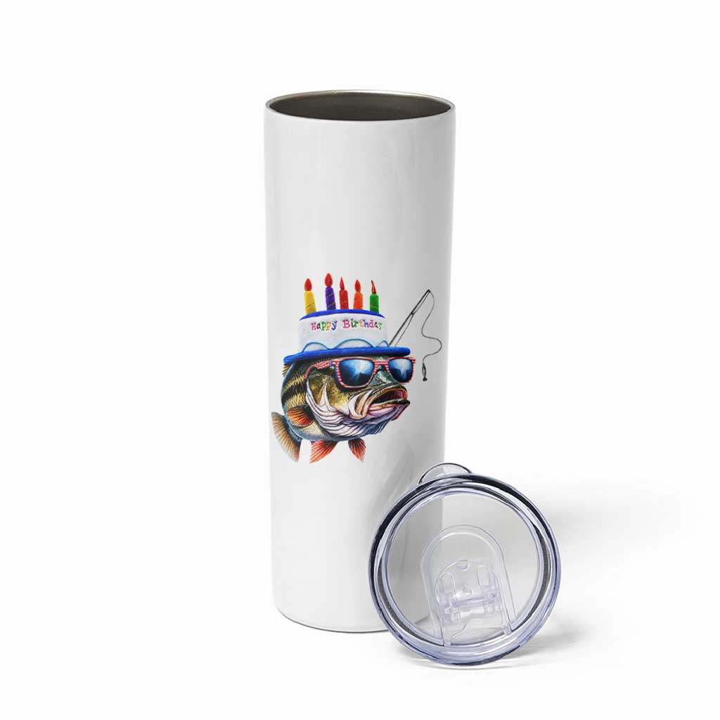 Bass Fishing Birthday Skinny Tumbler Fish Party Theme