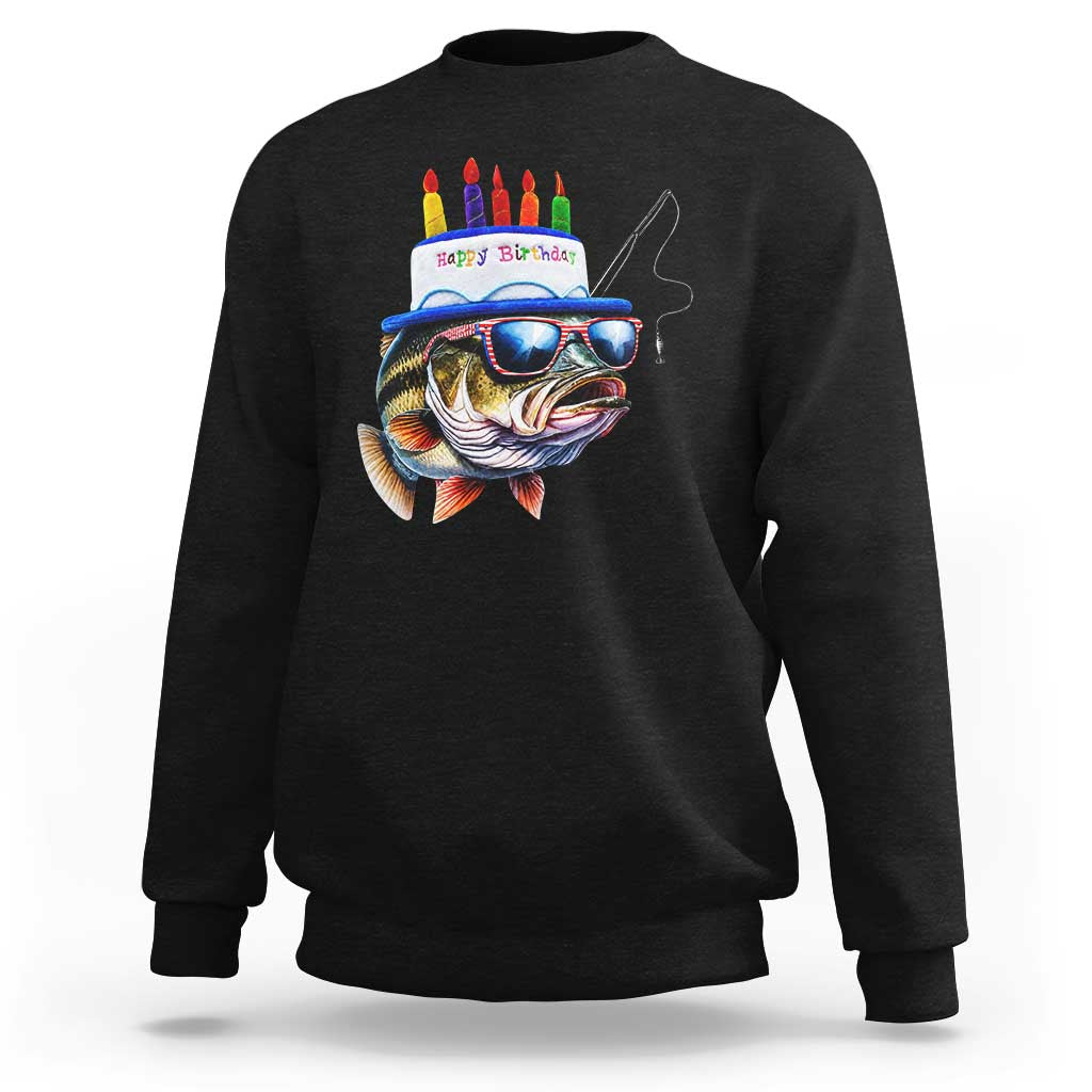 Bass Fishing Birthday Sweatshirt Fish Party Theme