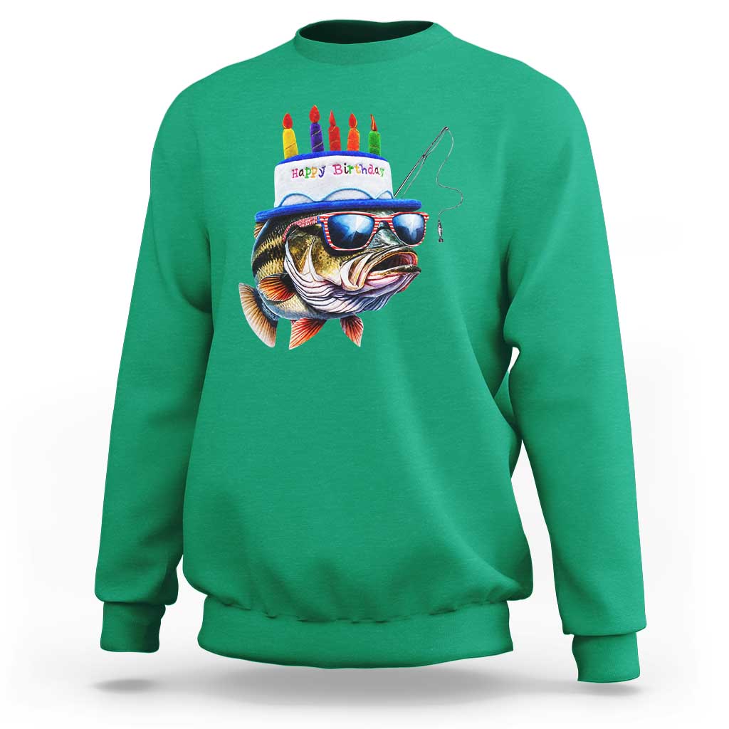 Bass Fishing Birthday Sweatshirt Fish Party Theme