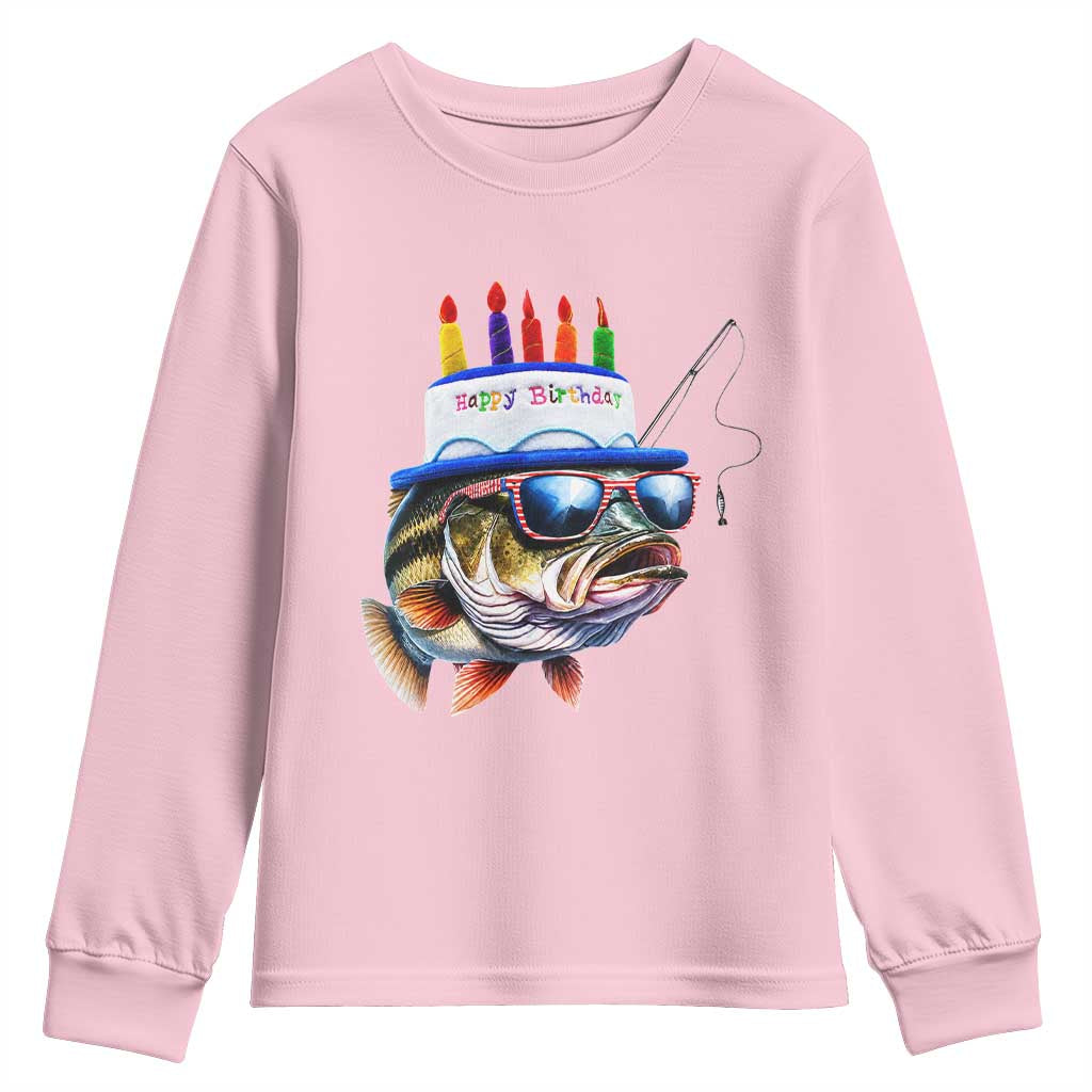 Bass Fishing Birthday Youth Sweatshirt Fish Party Theme