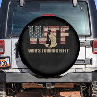50th Birthday Spare Tire Cover Funny WTF Whos Turning Fifty Vintage Fishing 50 Year Old Gift