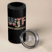 50th Birthday 4 in 1 Can Cooler Tumbler Funny WTF Whos Turning Fifty Vintage Fishing 50 Year Old Gift