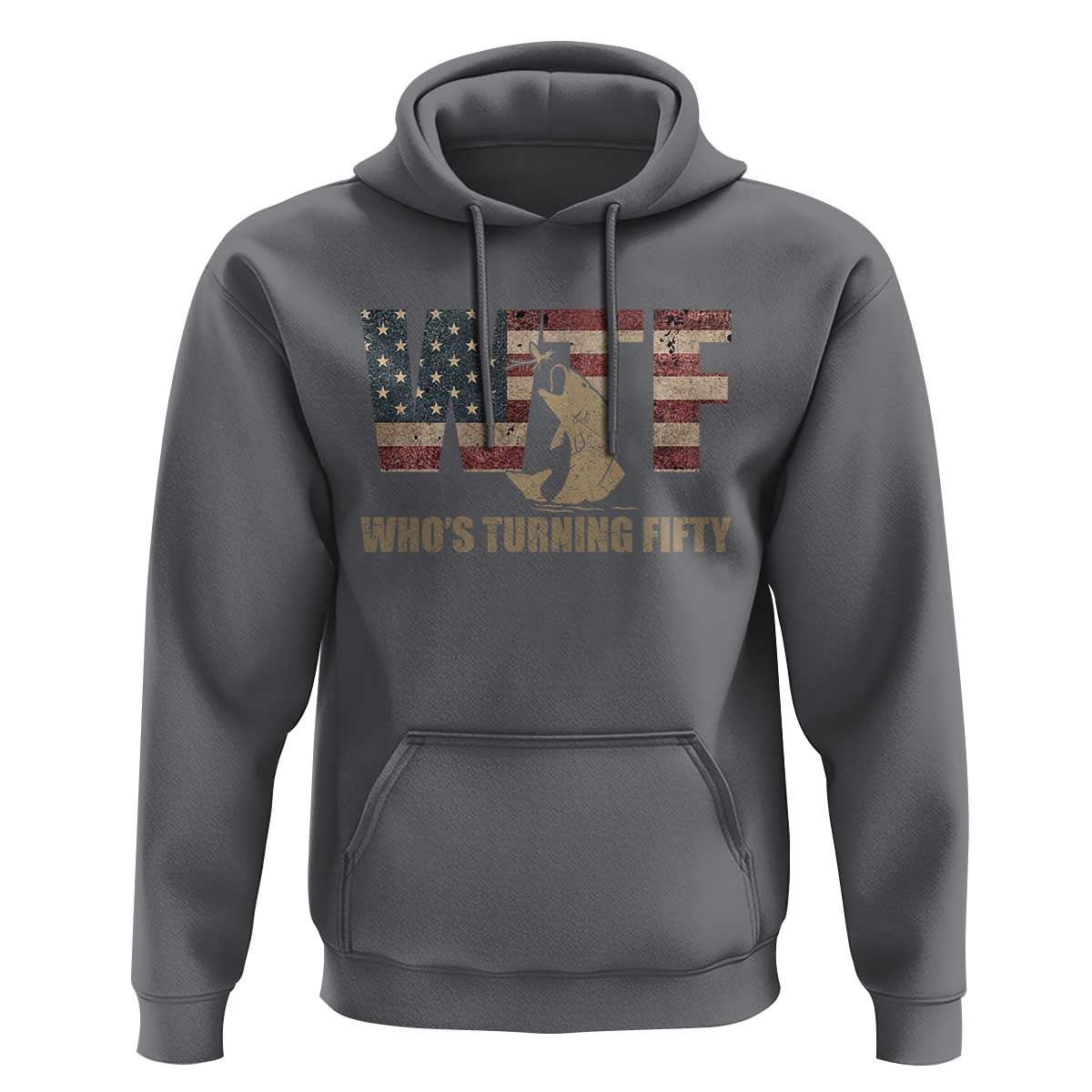 50th Birthday Hoodie Funny WTF Whos Turning Fifty Vintage Fishing 50 Year Old Gift