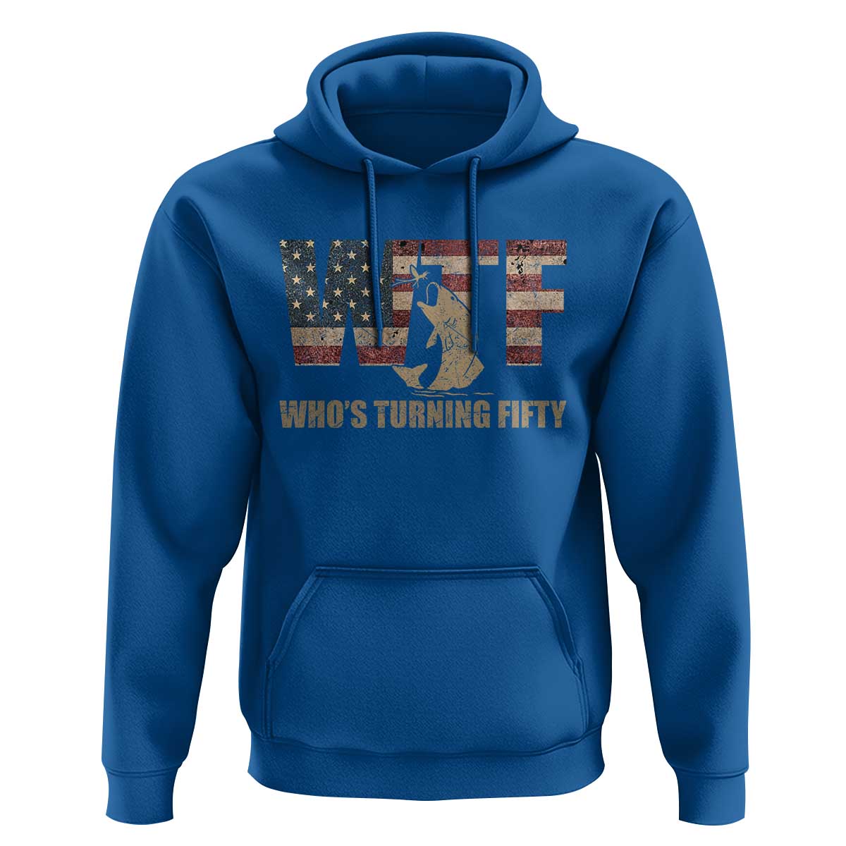 50th Birthday Hoodie Funny WTF Whos Turning Fifty Vintage Fishing 50 Year Old Gift