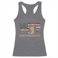 50th Birthday Racerback Tank Top Funny WTF Whos Turning Fifty Vintage Fishing 50 Year Old Gift
