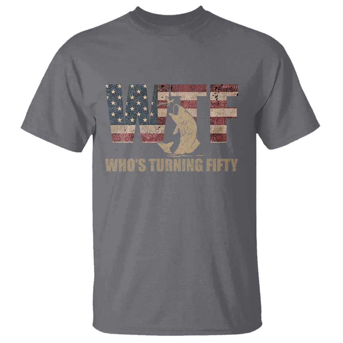 50th Birthday T Shirt Funny WTF Whos Turning Fifty Vintage Fishing 50 Year Old Gift