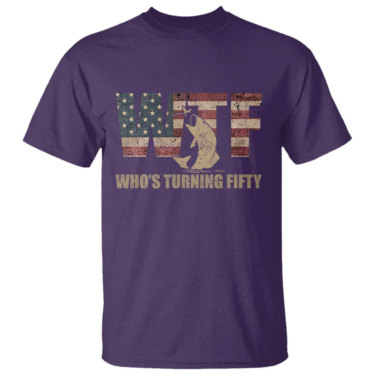 50th Birthday T Shirt Funny WTF Whos Turning Fifty Vintage Fishing 50 Year Old Gift
