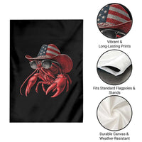 Funny Western Country Crawfish Lover Graphic Garden Flag American Flag Cowboy Lobster Patriotic Cajun Season