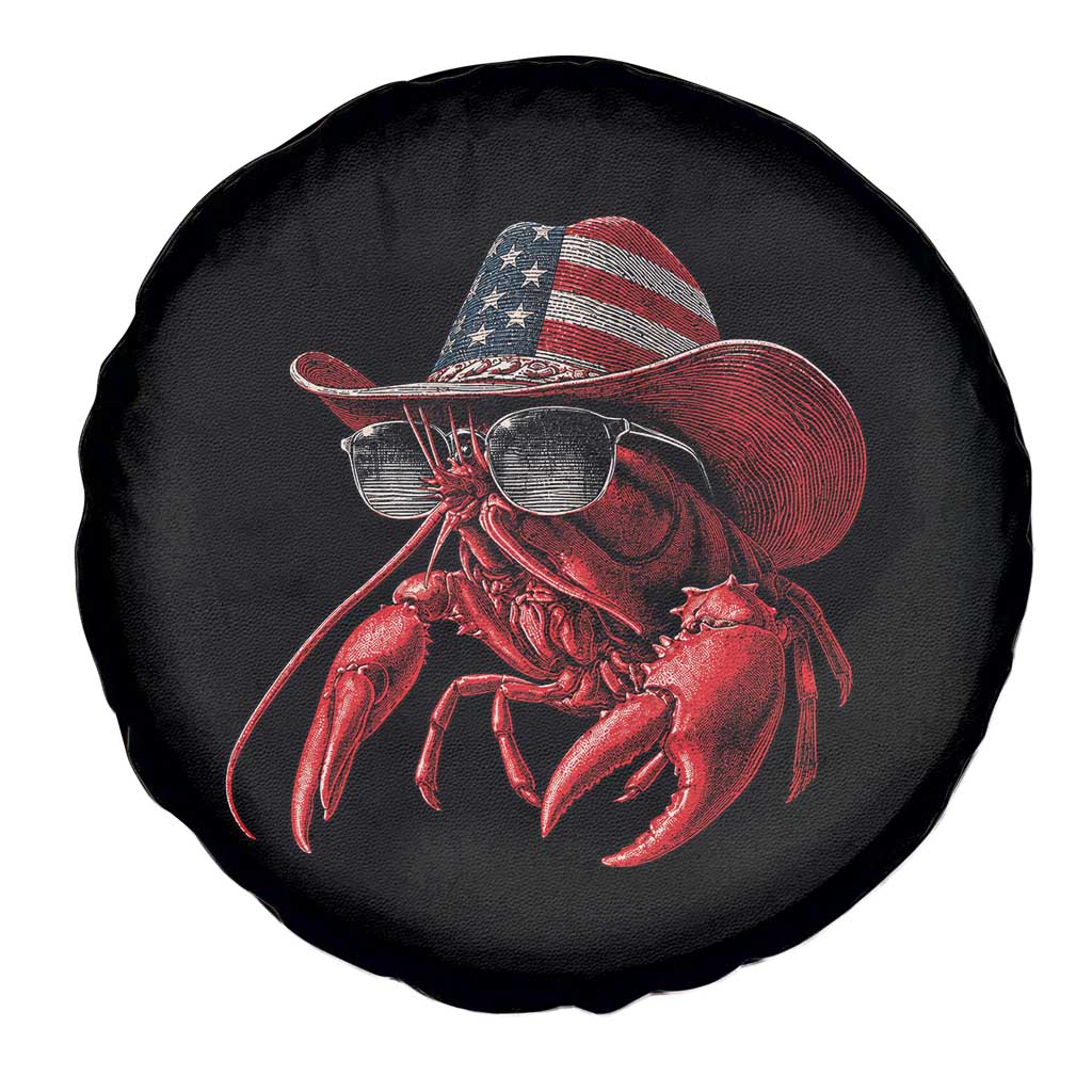 Funny Western Country Crawfish Lover Graphic Spare Tire Cover American Flag Cowboy Lobster Patriotic Cajun Season