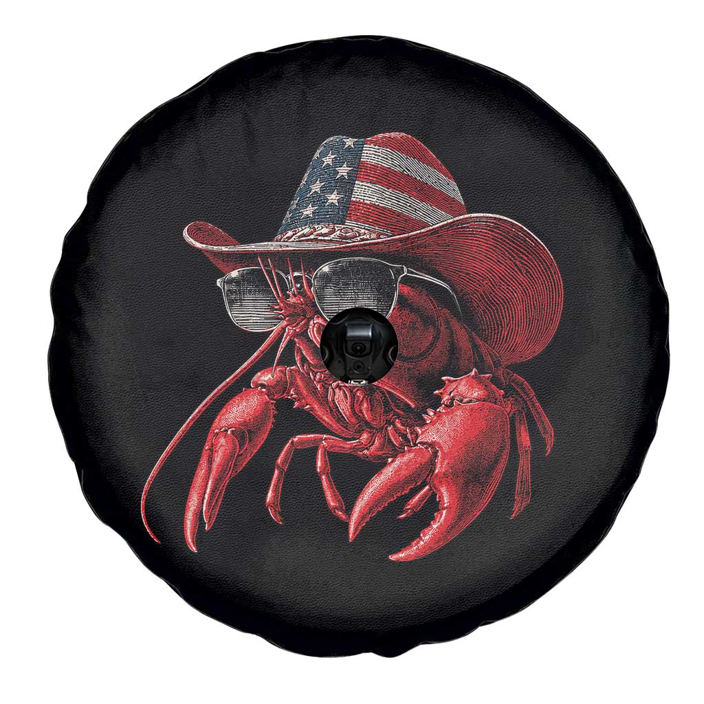 Funny Western Country Crawfish Lover Graphic Spare Tire Cover American Flag Cowboy Lobster Patriotic Cajun Season