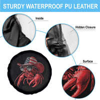 Funny Western Country Crawfish Lover Graphic Spare Tire Cover American Flag Cowboy Lobster Patriotic Cajun Season