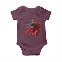 Funny Western Country Crawfish Lover Graphic Baby Onesie American Flag Cowboy Lobster Patriotic Cajun Season