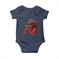 Funny Western Country Crawfish Lover Graphic Baby Onesie American Flag Cowboy Lobster Patriotic Cajun Season