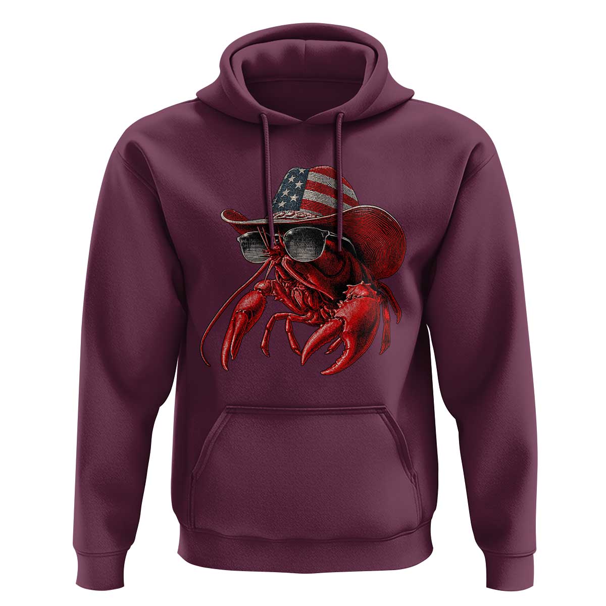 Funny Western Country Crawfish Lover Graphic Hoodie American Flag Cowboy Lobster Patriotic Cajun Season
