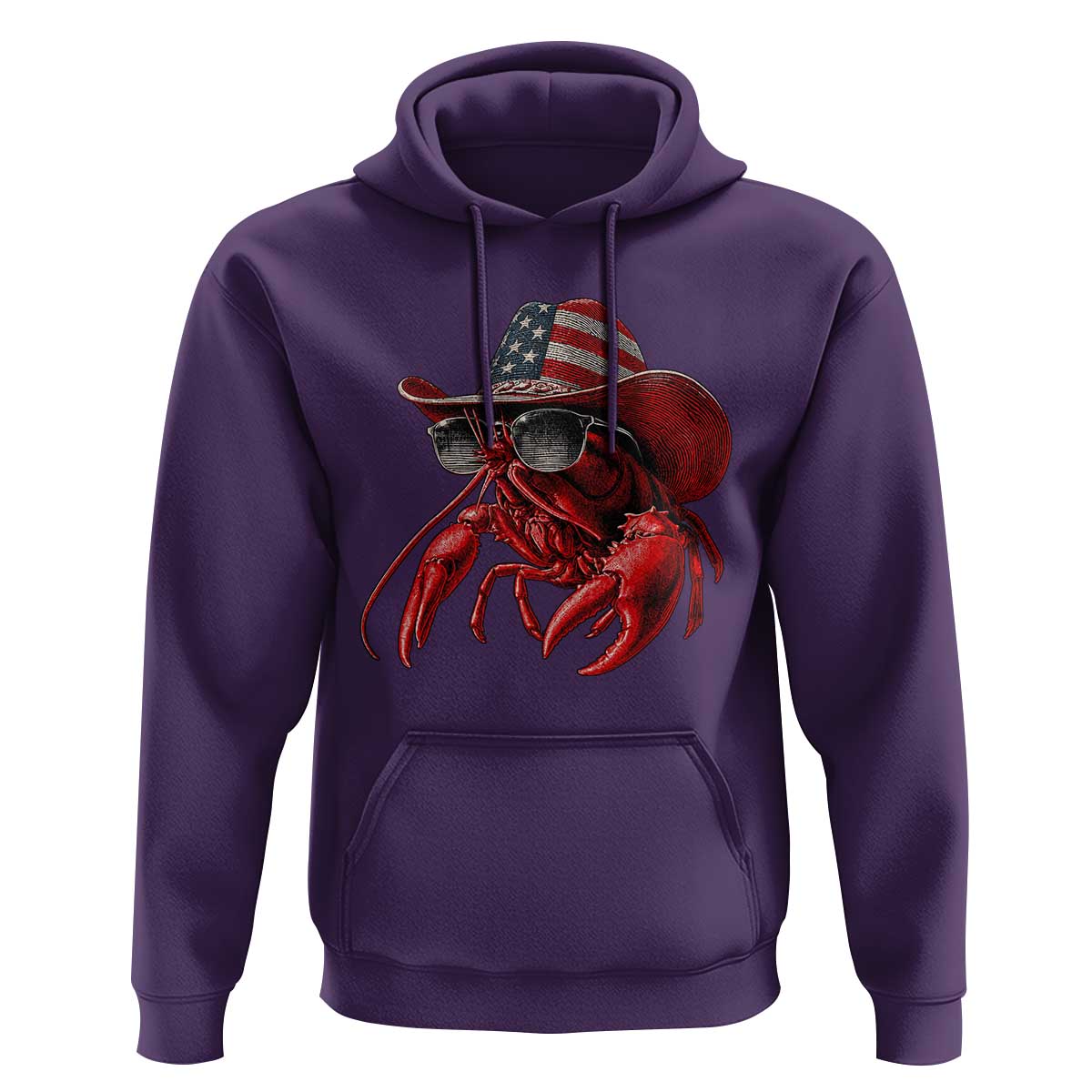 Funny Western Country Crawfish Lover Graphic Hoodie American Flag Cowboy Lobster Patriotic Cajun Season