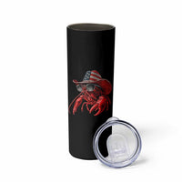 Funny Western Country Crawfish Lover Graphic Skinny Tumbler American Flag Cowboy Lobster Patriotic Cajun Season