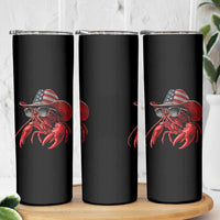 Funny Western Country Crawfish Lover Graphic Skinny Tumbler American Flag Cowboy Lobster Patriotic Cajun Season