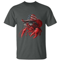Funny Western Country Crawfish Lover Graphic T Shirt American Flag Cowboy Lobster Patriotic Cajun Season