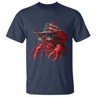 Funny Western Country Crawfish Lover Graphic T Shirt American Flag Cowboy Lobster Patriotic Cajun Season