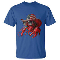 Funny Western Country Crawfish Lover Graphic T Shirt American Flag Cowboy Lobster Patriotic Cajun Season