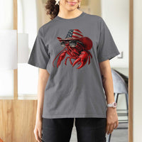 Funny Western Country Crawfish Lover Graphic T Shirt For Women American Flag Cowboy Lobster Patriotic Cajun Season