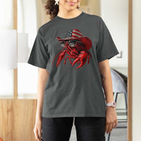 Funny Western Country Crawfish Lover Graphic T Shirt For Women American Flag Cowboy Lobster Patriotic Cajun Season