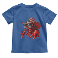 Funny Western Country Crawfish Lover Graphic Toddler T Shirt American Flag Cowboy Lobster Patriotic Cajun Season