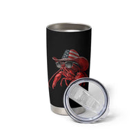 Funny Western Country Crawfish Lover Graphic Tumbler Cup American Flag Cowboy Lobster Patriotic Cajun Season