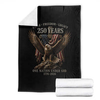 Eagle 250th Anniversary USA Throw Blanket 250 Years Faith Freedom Legacy One Nation Under God Flag