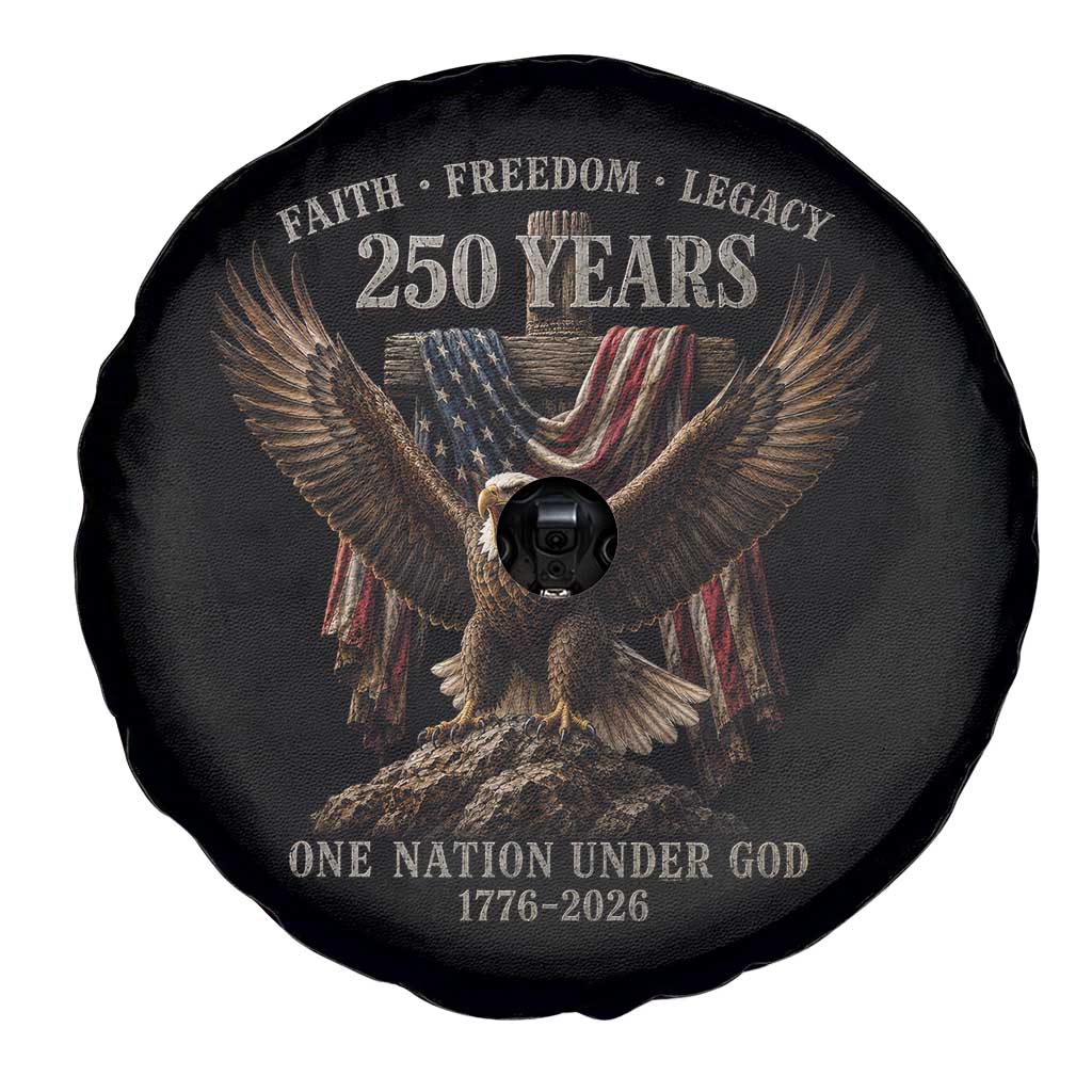 Eagle 250th Anniversary USA Spare Tire Cover 250 Years Faith Freedom Legacy One Nation Under God Flag