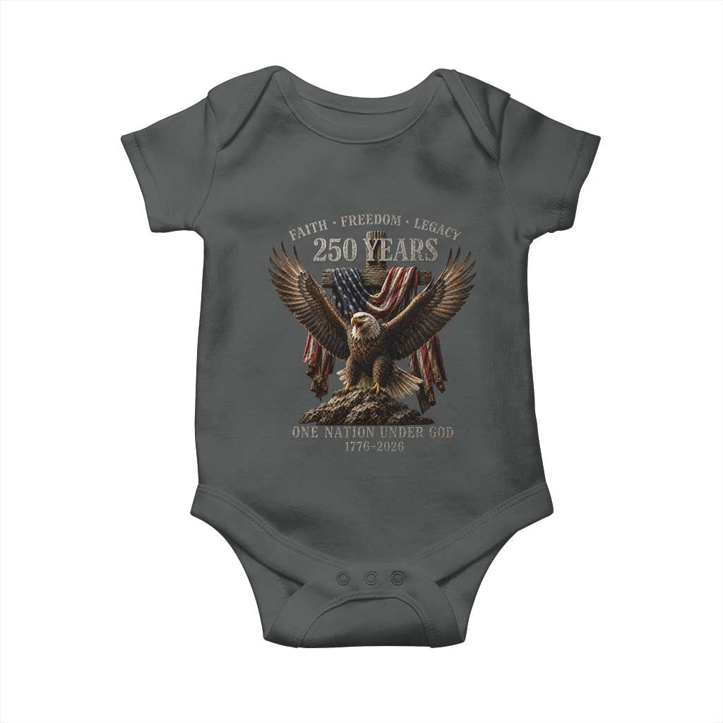 Eagle 250th Anniversary USA Baby Onesie 250 Years Faith Freedom Legacy One Nation Under God Flag
