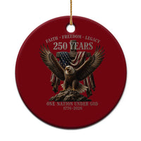 Eagle 250th Anniversary USA Ceramic Ornament 250 Years Faith Freedom Legacy One Nation Under God Flag