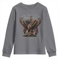 Eagle 250th Anniversary USA Youth Sweatshirt 250 Years Faith Freedom Legacy One Nation Under God Flag